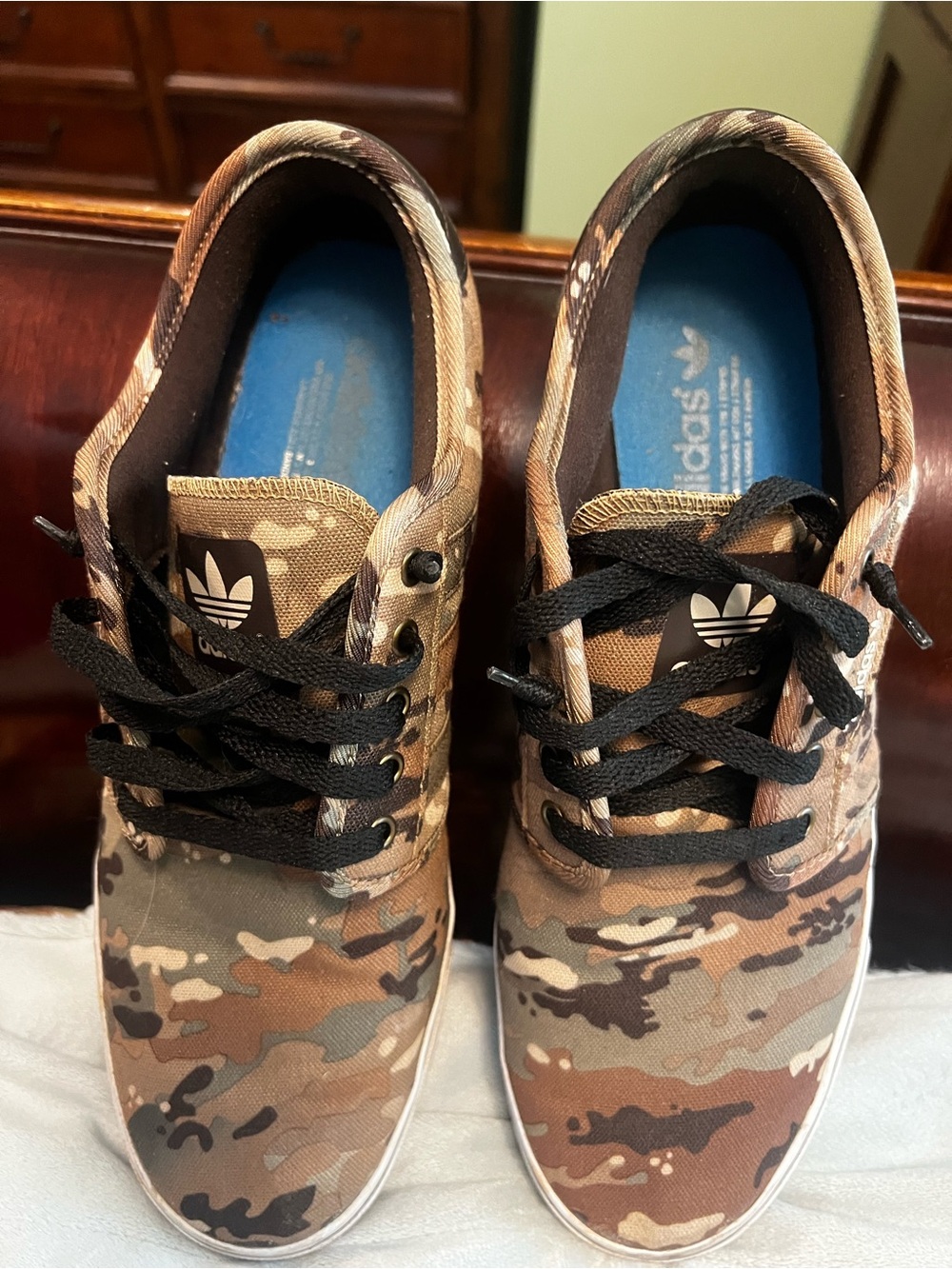 adidas Men's Camo Canvas Sneakers in Brown and Black